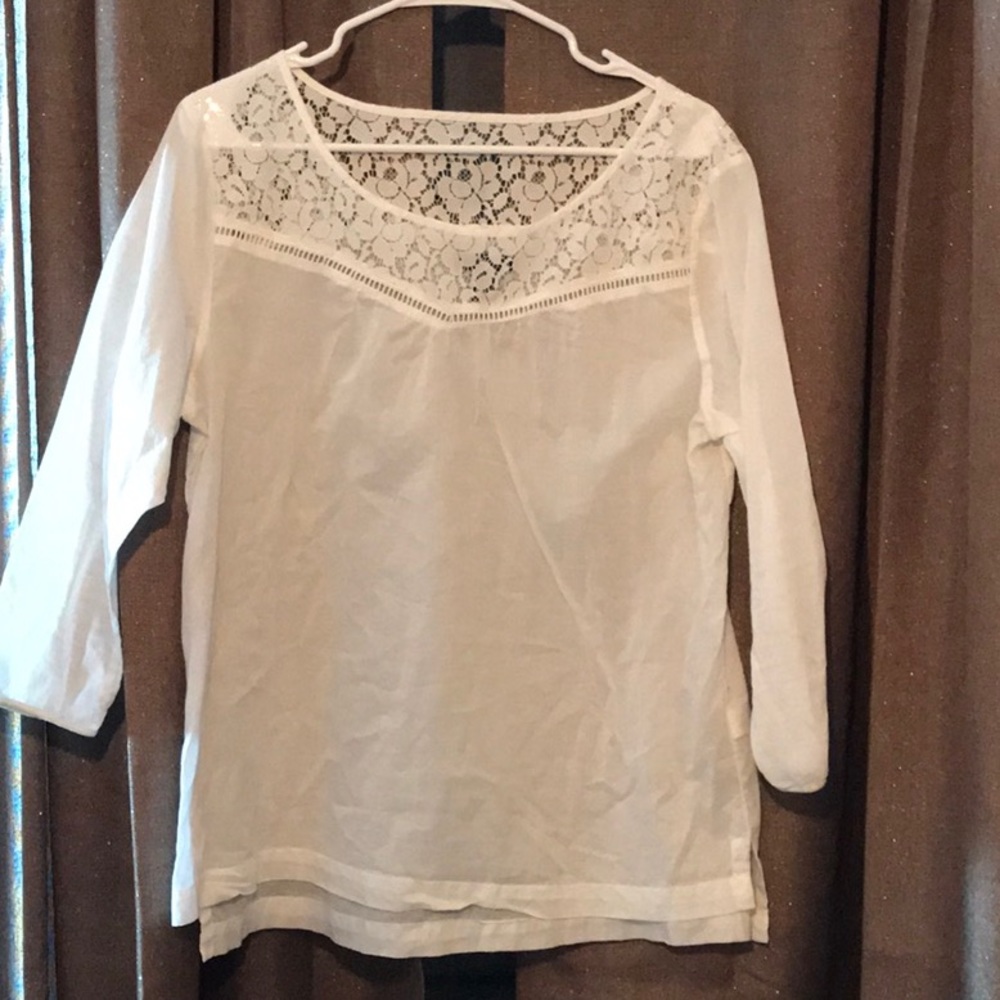 Gap white lace collar top. Large